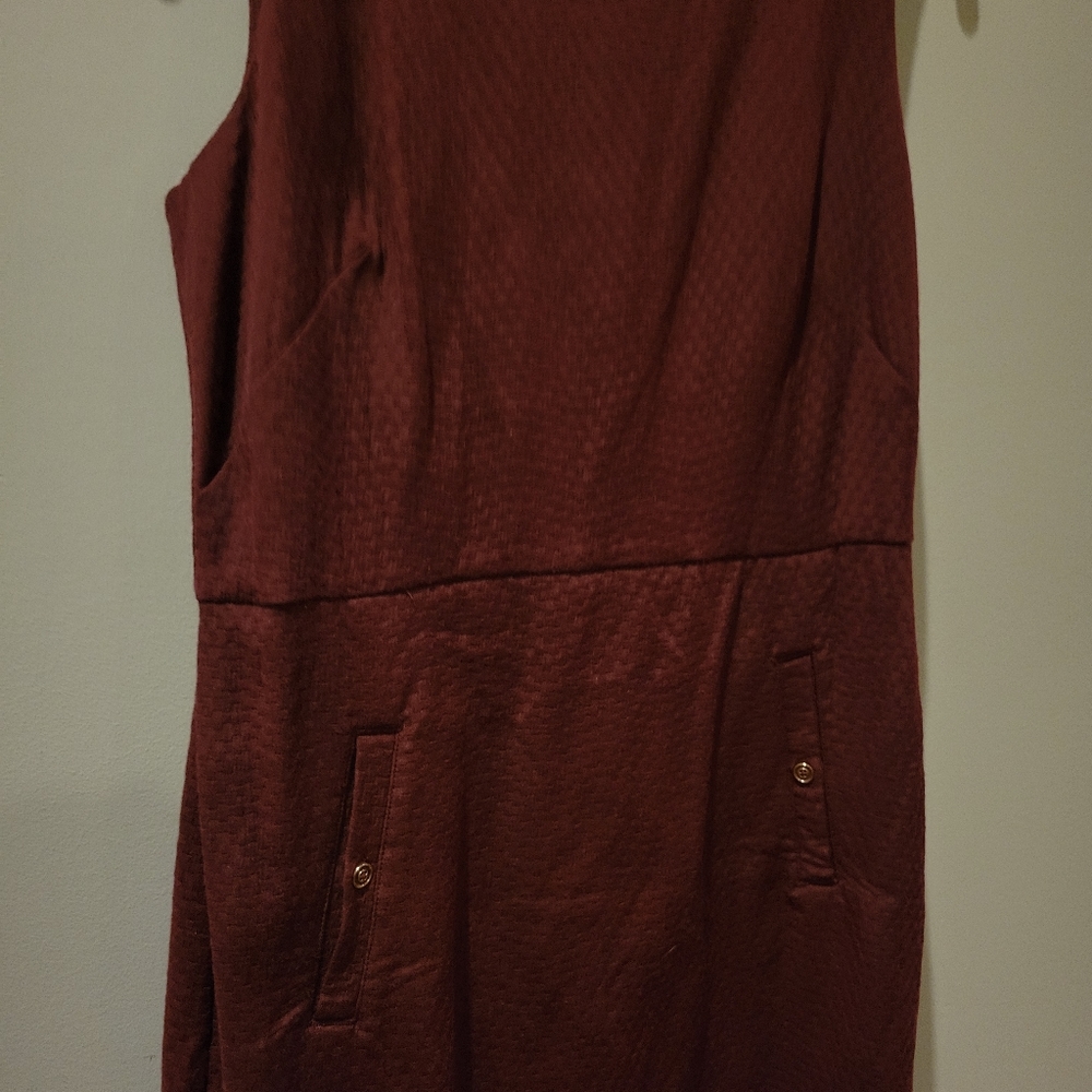 Banana Republic Red Burgundy Suiting Dress 6 - Picture 3 of 5